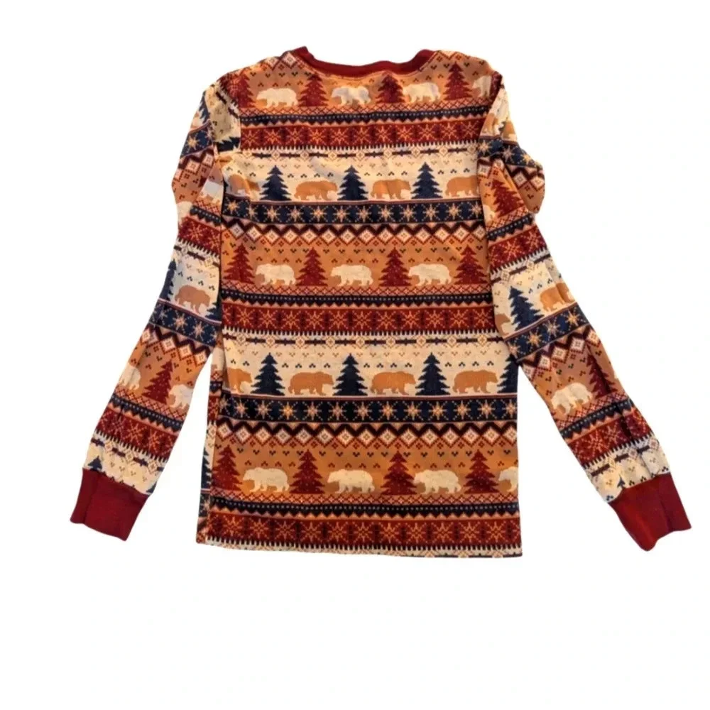 PJ Children's Place Bear Fairisle Snug Fit Cotton Pajamas Tan Kids Size 8